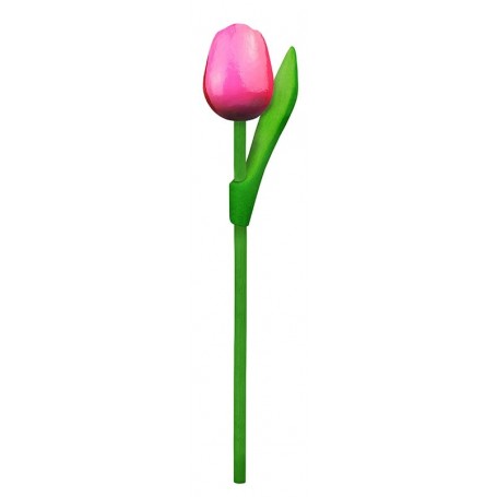 Houten Tulp - 20 cm - Roze bij debadeend.nl