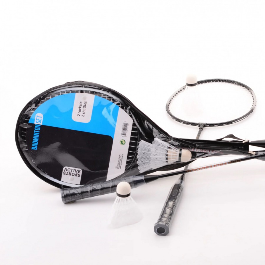 Badmintonset in Tas - Zwart - Met Shuttles bij debadeend.nl