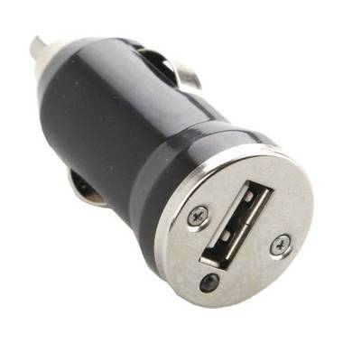 Mini USB Lader voor in de Auto - 1x 5 volt output - Zwart bij debadeend.nl