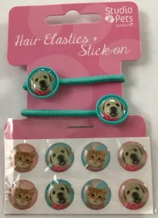 Haarelastiekjes + Stickers Groen Hond