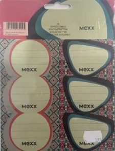 Schooletiketten Mexx Colors - 18 etiketten (3 vellen, 6 labels per vel)