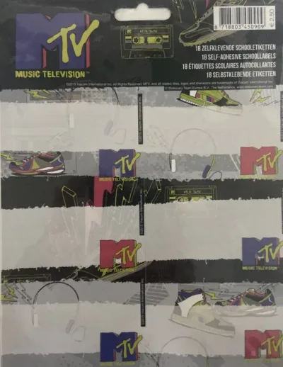 Schooletiketten MTV Sneakers - 18 etiketten (3 vellen, 6 labels per vel)