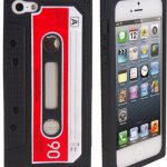 Telefoonhoesje voor iPhone 5/5s en SE - Vintage Cassette - Zwart bij debadeend.nl