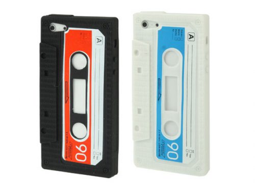 Telefoonhoesje voor iPhone 5/5s en SE - Vintage Cassette - Wit bij debadeend.nl