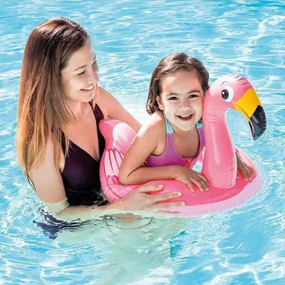 Opblaasbaar Flamingo Zwemband - Inclusief Split