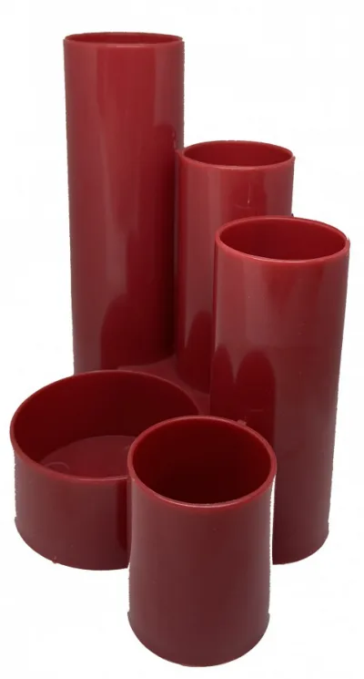 Vijfdelig Pennenbakje - Rood bij debadeend.nl