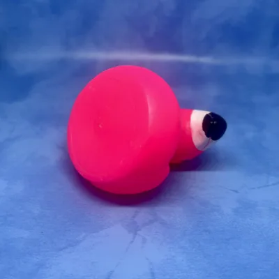 Mini Badeendje - Roze Flamingo Badeend - 7 cm bij debadeend.nl