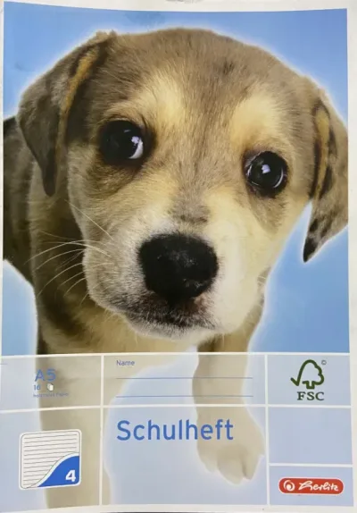 Schoolschrift Puppy - Gelinieerd (1 cm) - 16 pagina's