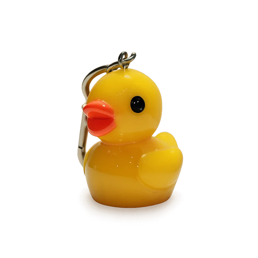 Klein Resin Badeendje Sleutelhanger - 3 cm - Geel Klein Resin Badeendje Sleutelhanger - 3 cm - Geel
