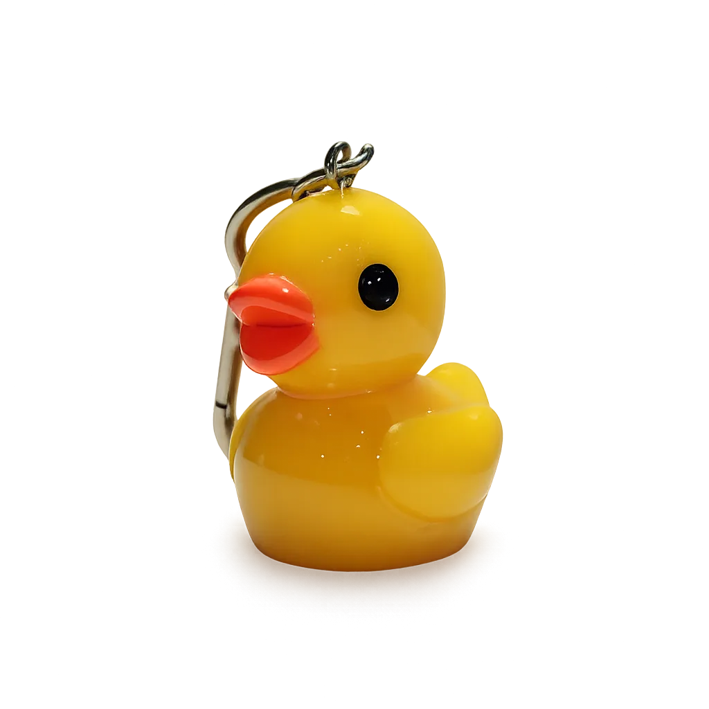 Klein Resin Badeendje Sleutelhanger - 3 cm - Geel Klein Resin Badeendje Sleutelhanger - 3 cm - Geel