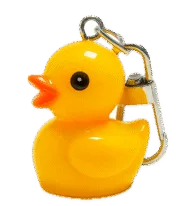Mini Resin Badeend Sleutelhanger - 3 cm - Geel
