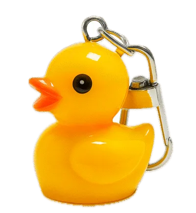 Mini Resin Badeend Sleutelhanger - 3 cm - Geel