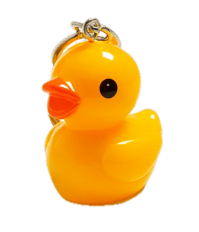 Mini Resin Badeend Sleutelhanger - 3 cm - Geel