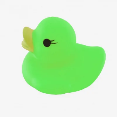 Gekleurd Mini Badeendje - Groene Rubber Duck - 4 cm bij debadeend.nl