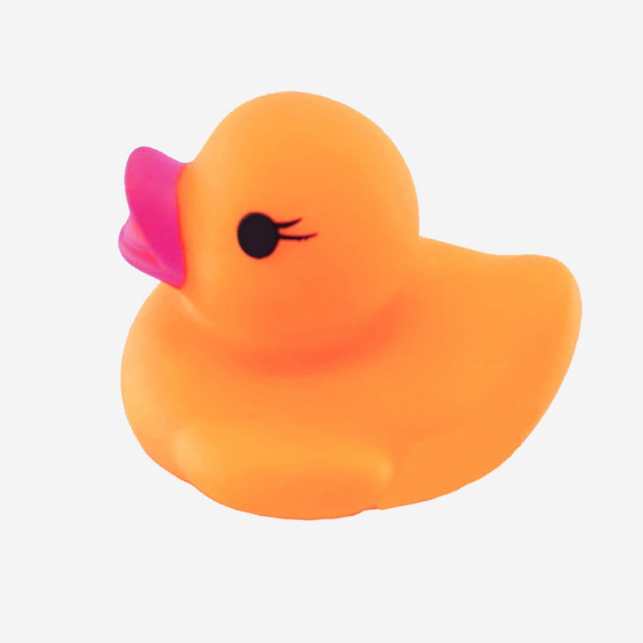 Gekleurd Mini Badeendje - Oranje Rubber Duck - 4 cm bij debadeend.nl