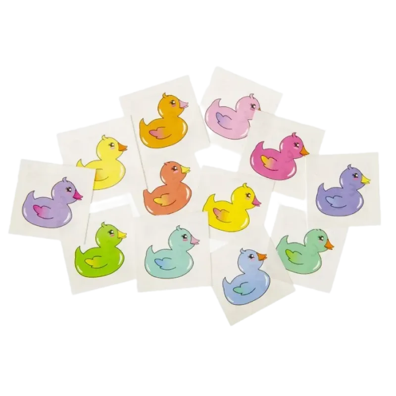 Badeend Tattoo 6-delig Setje - 4 x 4 cm - Diverse kleuren Badeend Tattoo 6-delig Setje - 4 x 4 cm - Diverse kleuren