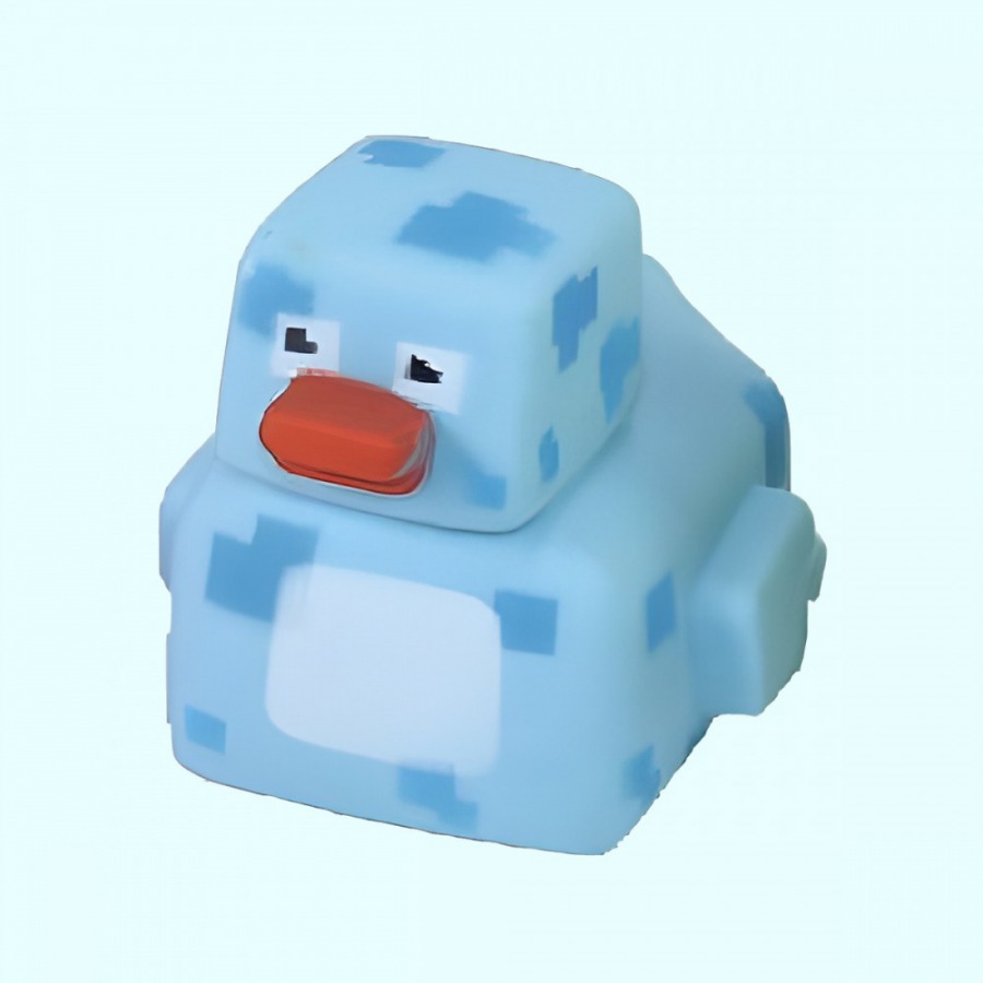 Klein Badeendje - Blocky Gaming Minecraft - Blauw - 5cm bij debadeend.nl