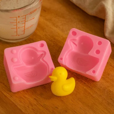 Siliconen Badeend Vorm - 1 x 4 cm Eend - Roze
