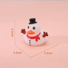 Mini Badeendje - Kersteendje - Sneeuwpop - 5 cm bij debadeend.nl