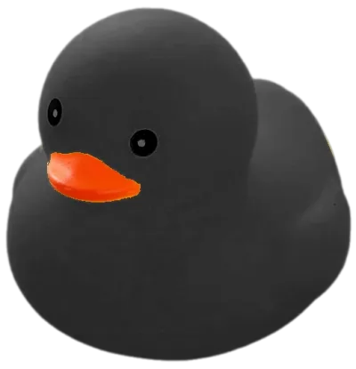 Gekleurd Mini Badeendje - Zwarte Rubber Duck - 5 cm