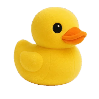 Gele Badeend Knuffel - 20 cm