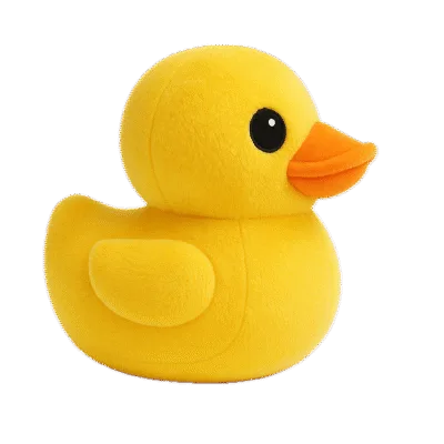 Gele Badeend Knuffel - 20 cm