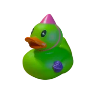 Feest Badeend – Groen – 8 cm – Badeend met Cupcake