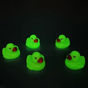 Mini Badeendje - Gele Rubber Duck - 4 cm - Glow in the Dark!