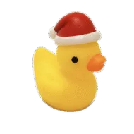 Mini Kerst Badeendje met Kerstmuts - Geel - 2 cm Mini Kerst Badeendje met Kerstmuts - Geel - 2 cm