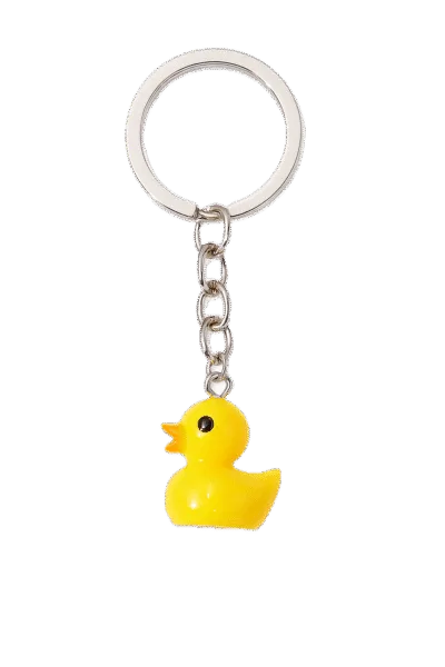 Micro Resin Badeend Sleutelhanger - 2 cm - Geel
