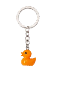 Micro Resin Badeend Sleutelhanger - 2 cm - Oranje