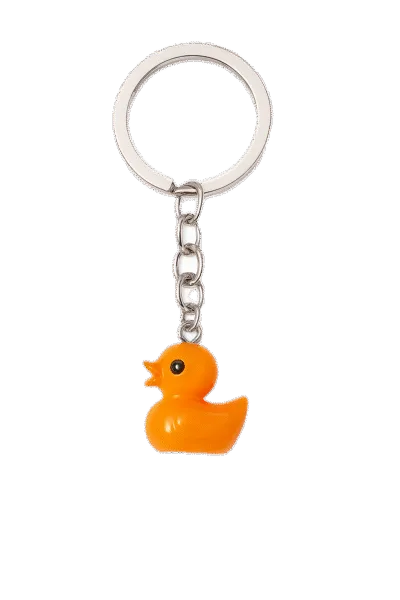 Micro Resin Badeend Sleutelhanger - 2 cm - Oranje