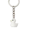 Micro Resin Badeend Sleutelhanger - 2 cm - Wit
