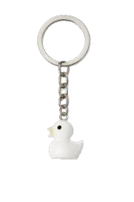 Micro Resin Badeend Sleutelhanger - 2 cm - Wit