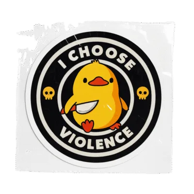 Badeend Sticker I Choose Violence - 15 cm