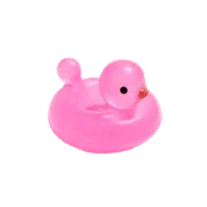 Mini Resin Zwemring Badeendje - Roze - 2 cm - Glow in the dark