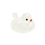 Mini Resin Zwemring Badeendje - Wit - 2 cm - Glow in the dark