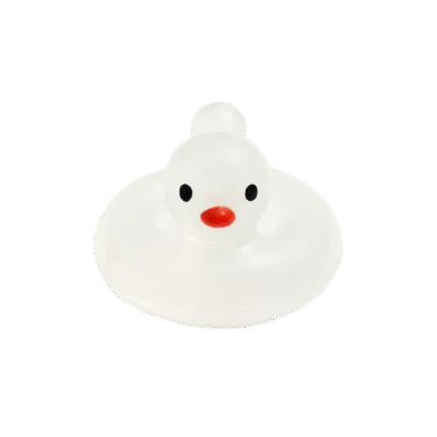 Mini Resin Zwemring Badeendje - Wit - 2 cm - Glow in the dark