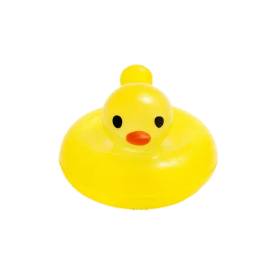 Mini Resin Zwemring Badeendje - Geel - 2 cm - Glow in the dark