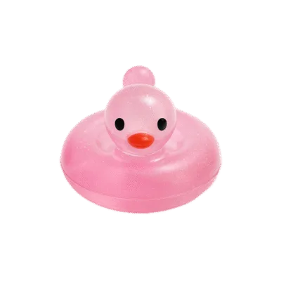 Mini Resin Zwemring Badeendje - Roze - 2 cm - Glow in the dark