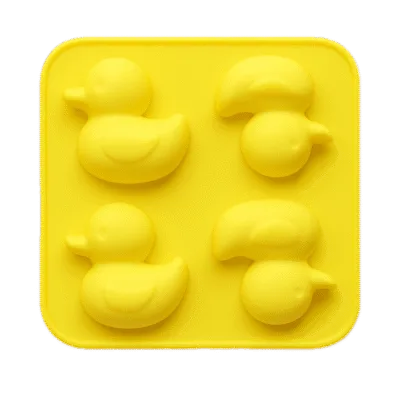 Siliconen Badeend Vorm - 4 x 5 cm Eendjes - Geel