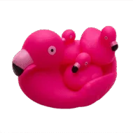 Badeend Familie Set - Roze Flamingo met 3 Mini Kuikentjes