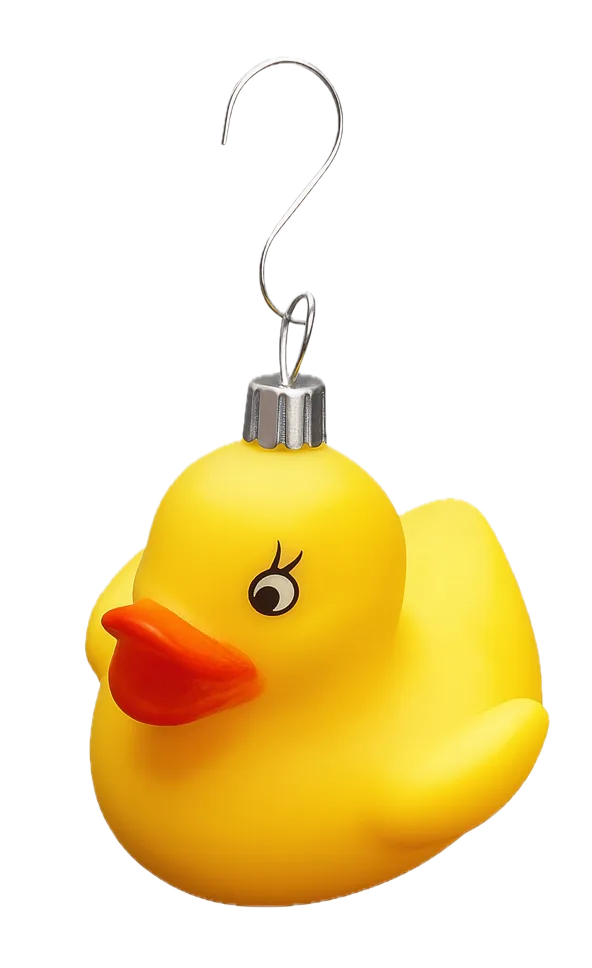 Badeend Kerstbal – Geel – 5 cm Badeend Kerstbal – Geel – 5 cm