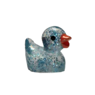 Mini Glitter Badeendje - Blauw - 2 cm