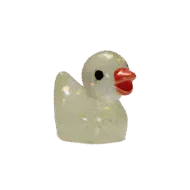 Mini Glitter Badeendje - Licht geel - 2 cm