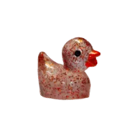 Mini Glitter Badeendje - Rood - 2 cm