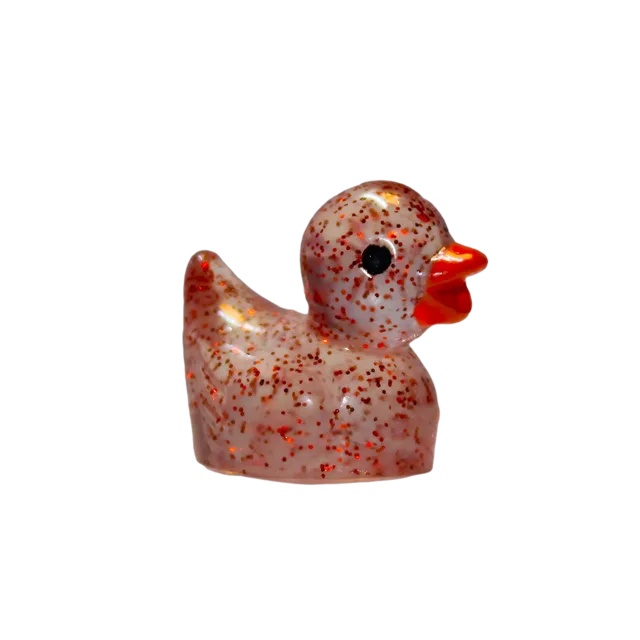 Mini Glitter Badeendje - Rood - 2 cm Mini Glitter Badeendje - Rood - 2 cm