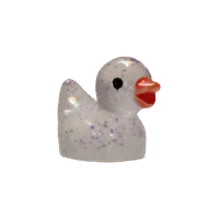 Mini Glitter Badeendje - Roze - 2 cm