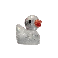 Mini Glitter Badeendje - Wit - 2 cm