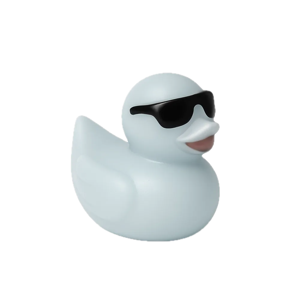 Mini Badeendje met Zonnebril - Grijs - 2 cm Mini Badeendje met Zonnebril - Grijs - 2 cm